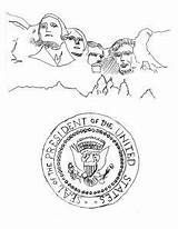 Presidents Seal Presidential History Teaching Coloring Rushmore Mt sketch template