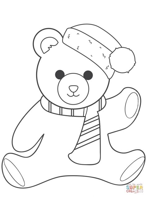 christmas teddy bear coloring pages yagr