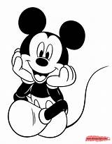 Mickey Coloring Sitting Mouse Pages Cute Legged Cross Disneyclips sketch template