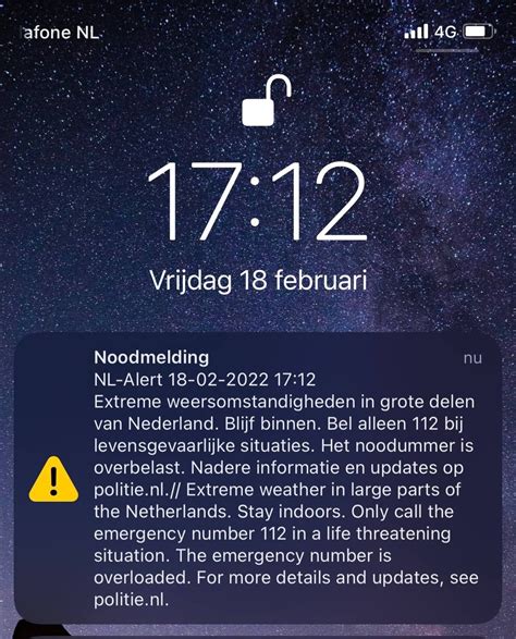 nl alert verzonden noodnummer overbelast