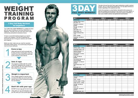 weight training program 3 day lifting plan for beginners