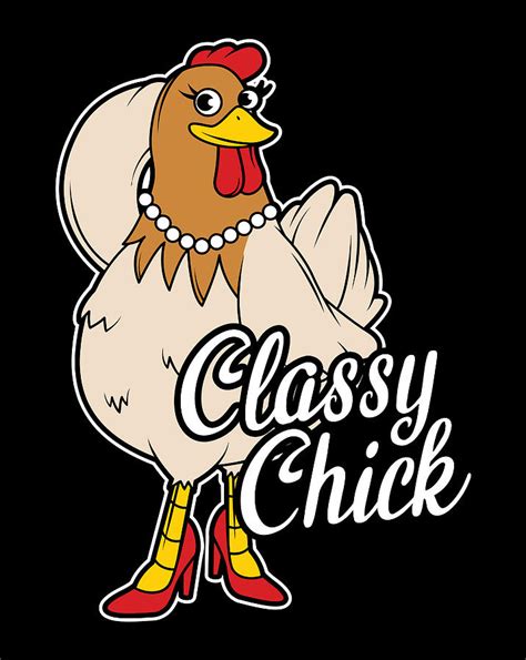 Classy Chick Funny Chicken Pearl Chain Chickens Egg T Items Digital