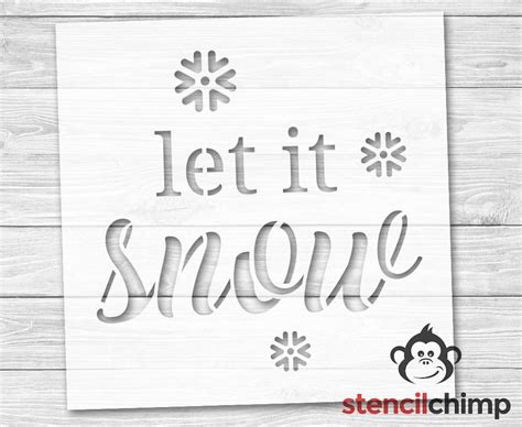 snow stencil winter stencil christmas stencil etsy