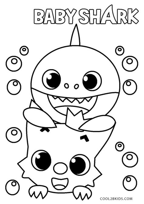 printable baby shark coloring pages  kids shark coloring