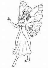 Fairy Coloring Princess Pages Printable A4 Kids sketch template