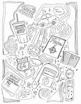 Colouring Indie Saturday Ouille Listes Doodle Rookiemag Anesthetic sketch template