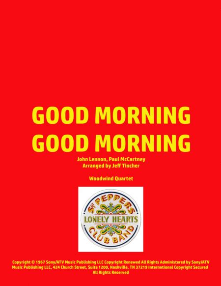 Good Morning Good Morning Sheet Music The Beatles Woodwind Ensemble