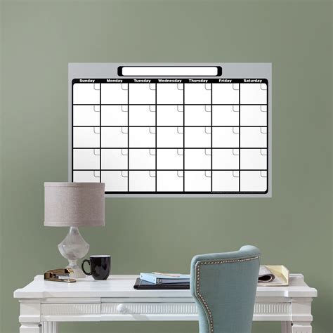 fathead dry erase  month calendar grey black  large