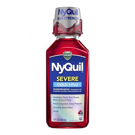 vicks nyquil severe cold  flu acetaminophen relief liquid berry