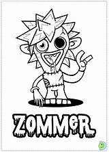 Moshi Monsters Coloring Pages Dinokids Zommer Colouring Close sketch template