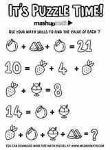 Puzzle Mashup Riddles Addition Grades Mashupmath Mathematical Sixth Number Word sketch template