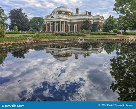 monticello home reflecting pool stock photo image  water plantation