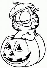 Halloween Cartoon Drawings Coloring Garfield Library Clipart sketch template