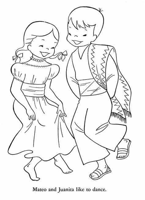 mexican girl coloring page coloring pages