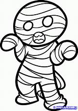 Halloween Drawings Drawing Easy Simple Mummy Draw Mummies Clipart Line Coloring Pages Step Cute Illustration Getdrawings Printable Computer Library Imagixs sketch template