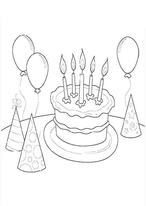 birthday cake coloring page  printable happy birth day coloring