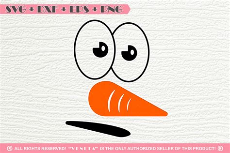 snowman expression carrot svg dxf eps cutting file  svgs