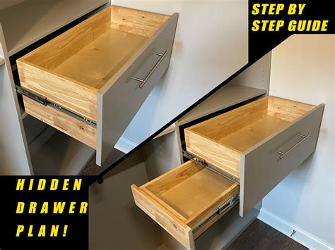 custom wooden hidden drawer plan  closets shelves cabinets