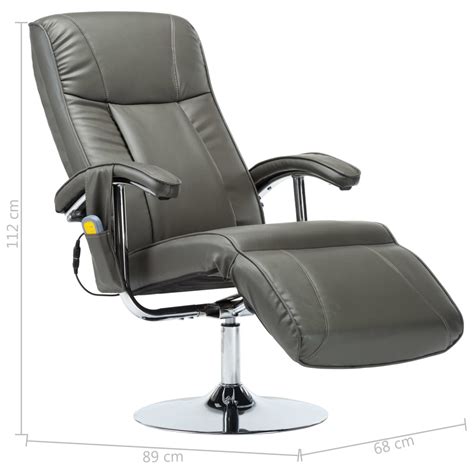 Vidaxl Tv Massage Chair Grey Faux Leather Home Electric