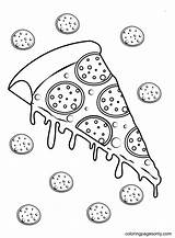 Pepperoni Toppings Melted Oozing sketch template