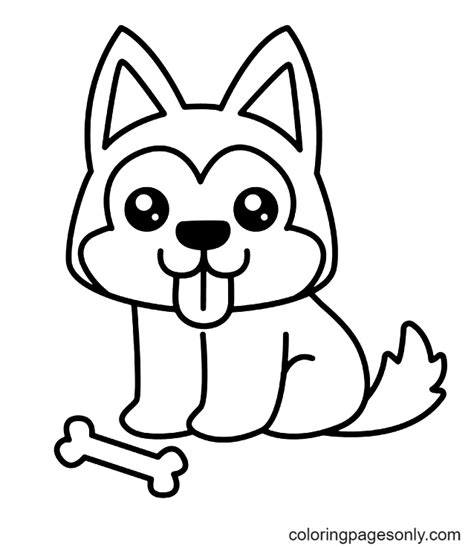 cute  husky coloring page  printable coloring pages