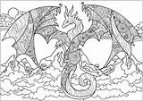 Dragon Mountains Dragons Coloring Pages Abstract Justcolor Imposing Waving Clouds Overlooking Incredible Filled Patterns Adult sketch template