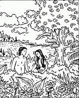 Adam Eve Coloring Pages Garden Eden Creation Printable Bible Kids Sunday School Story Print Coloring4free Days Clipart Color Sheets Colouring sketch template