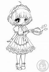 Yampuff Lineart Coloriage Colorier Artherapie Heure Thé Annabelle Adult Sheets Jadedragonne Uploaded sketch template