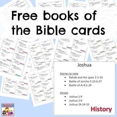 printable books   bible cards
