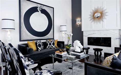 black  white living room decoration