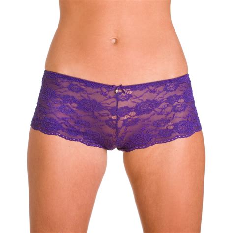 ladies camille purple lace lingerie womens bow french knickers briefs
