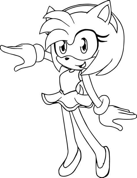 amy rose dance  coloring page wecoloringpagecom