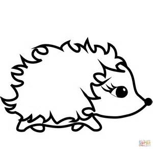 cute cartoon hedgehog coloring page  printable coloring pages