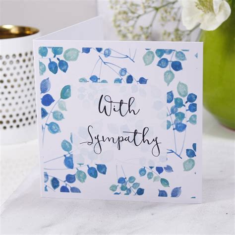 With Sympathy Patterned Card By Olivia Morgan Ltd