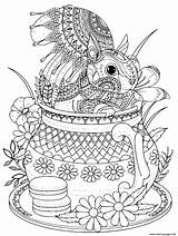 Pages Teapot Adults Coloring Squirrel Cute Template sketch template