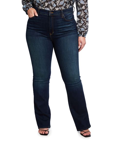 Veronica Beard Plus Size Beverly High Rise Skinny Flare Jeans Neiman