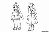 Coloring Clothes Boy Winter Girl Pages Snow Colouring Printable Color Clipart Clip Library Popular Comments sketch template