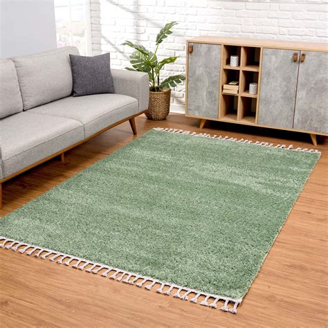 tapijtenloods vloerkleed hoogpolig shaggy pulpy effen groen tapijtenloodsnl
