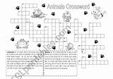 Crossword Animals Worksheet sketch template