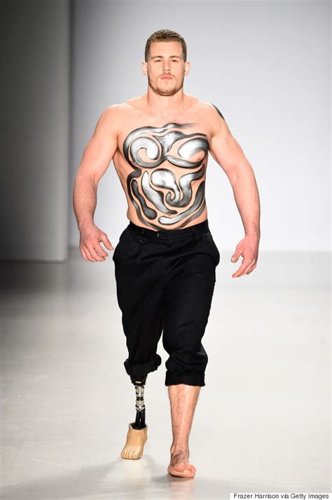 Male Amputee Model Walks In New York Fashion Week Show Featuring People