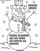 Christmas Coloring Sunday School Jesus Snowman Pages Printable Praise Church Color Winter Kids Sheets Activity Activities Bible Lessons Children Lesson sketch template