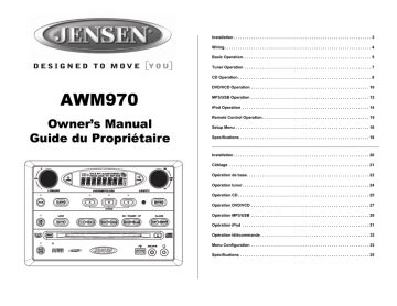 jensen awm car stereo system user manual manualzz