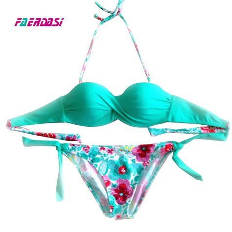 faerdasi floral print bikini set women push up biquini 2019 new bandage