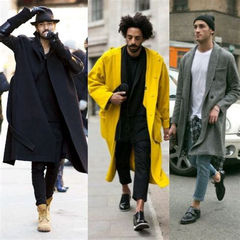 oversized coats  men  classic black  funky  yellow