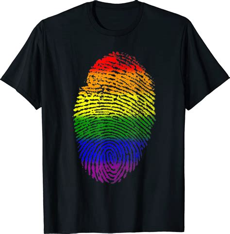 Lgbt Rainbow Flag Colors Pride Proud Thumbprint T Shirt