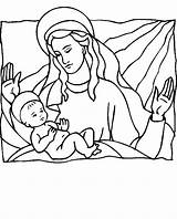 Coloring Jesus Baby Pages Religious Christmas Printable Color Birth Kids Mary Sheets Sheet sketch template