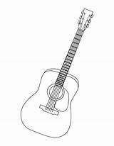 Guitar Coloring Pages Acoustic Drawing Electric Outline Color Printable Getdrawings Kids Getcolorings Drawings sketch template