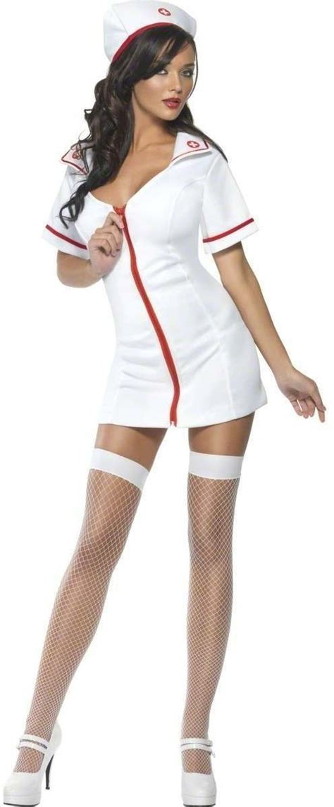 fever sexy nurse fancy dress costume ladies doctors nurses