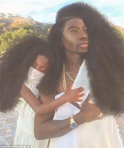 benny harlem and daughter jaxyn proudly show off matching afros in beautiful instagram snap