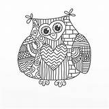 Owl Coloring Pages Print Bird Colouring Doodle Colour Owls Coruja Kids Hibou Printable Stamp Easy Cute Challenge Color Adult Zentangle sketch template